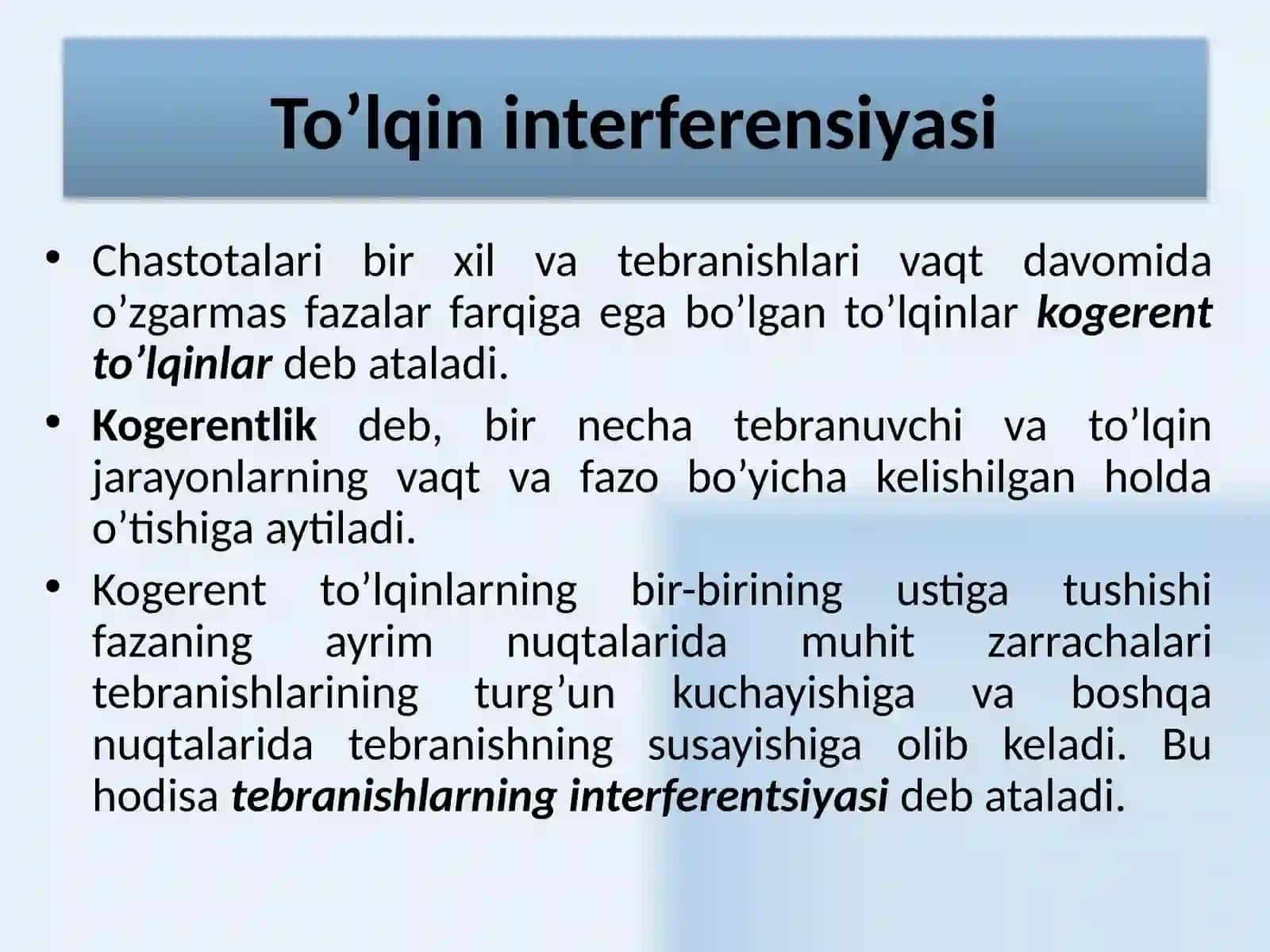Tebranishlar va To’lqinlar 4