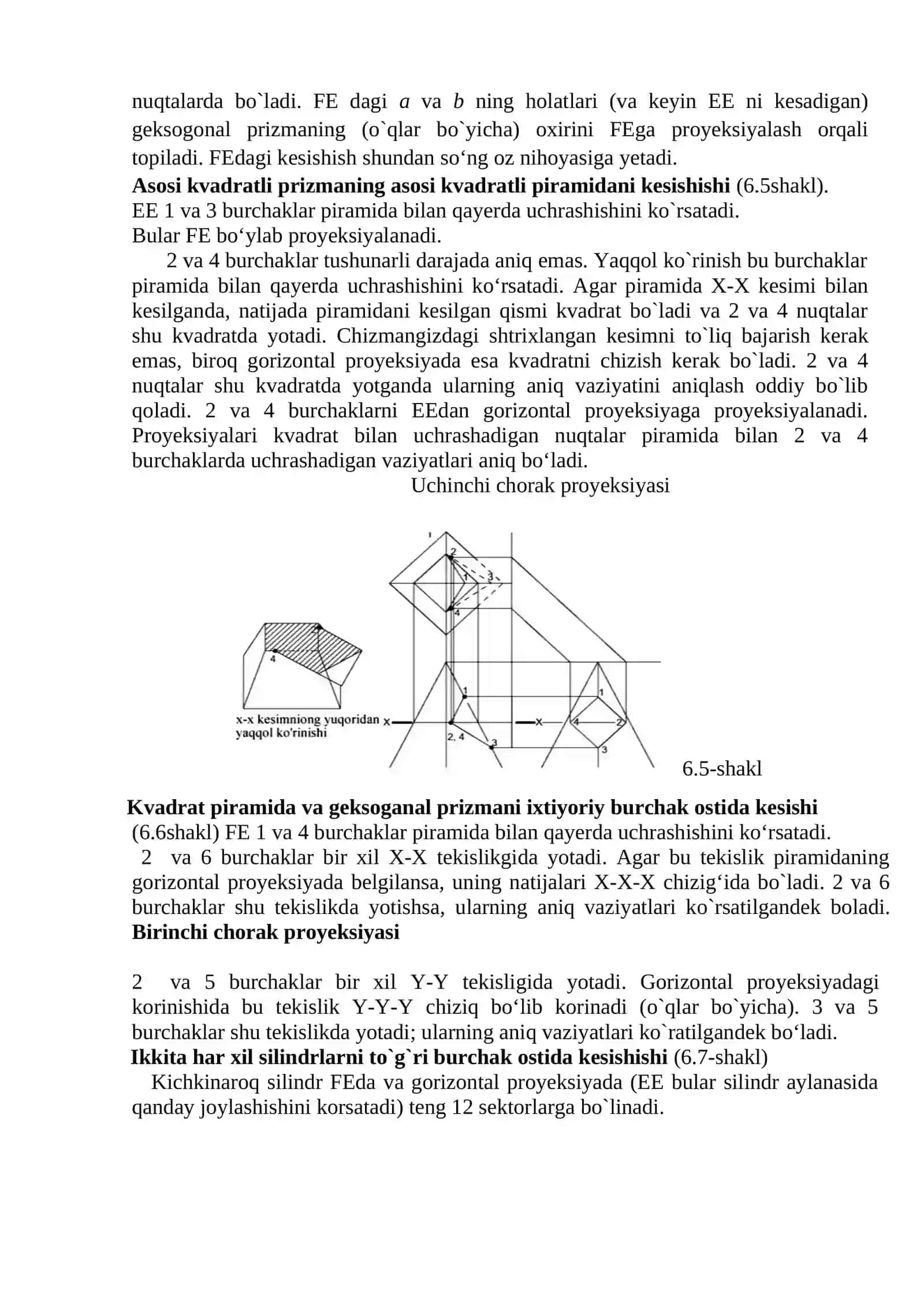 Yordamchi kesuvchi tekisliklar usullari 4