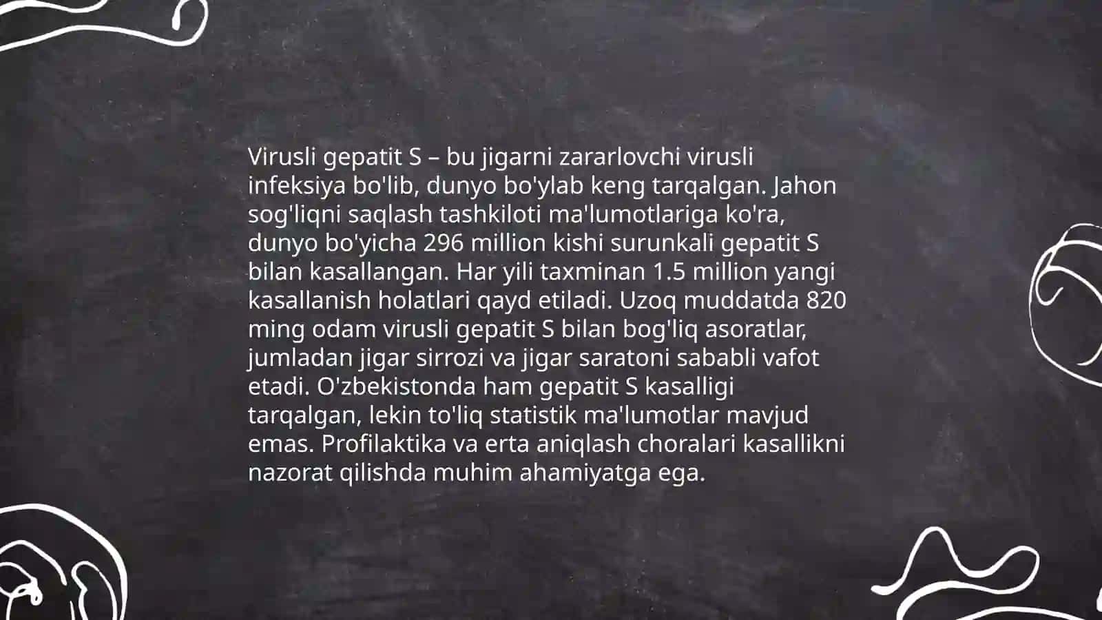 Virusli gepatitlar S va D etiologiyasi, epidemiologiyasi, klinikasi 4