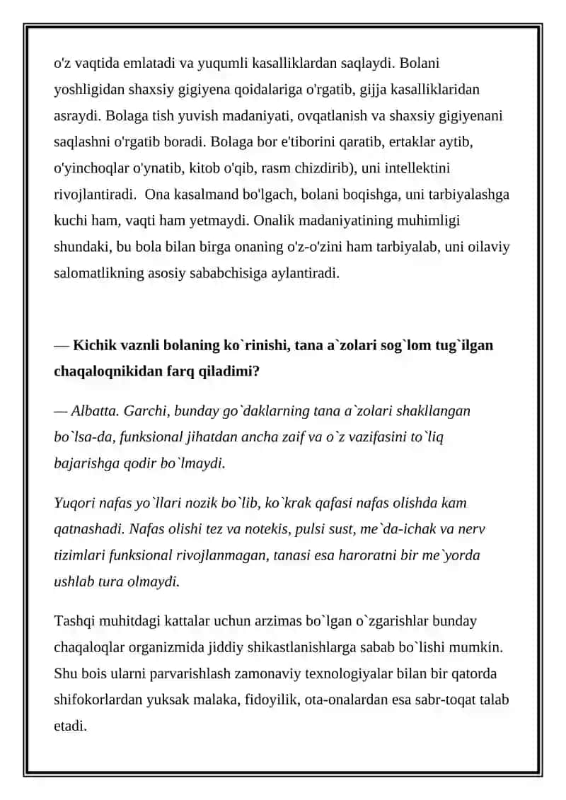 KAM TANA VAZNI BILAN TUG'ILGAN CHAQALOQLAR 4