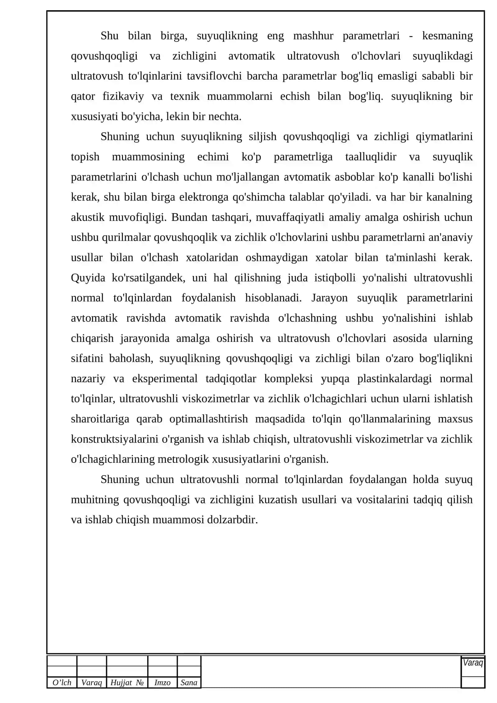 Texnologik jarayonda suyuqlik holatini kuzatish vositalari va usullari 4
