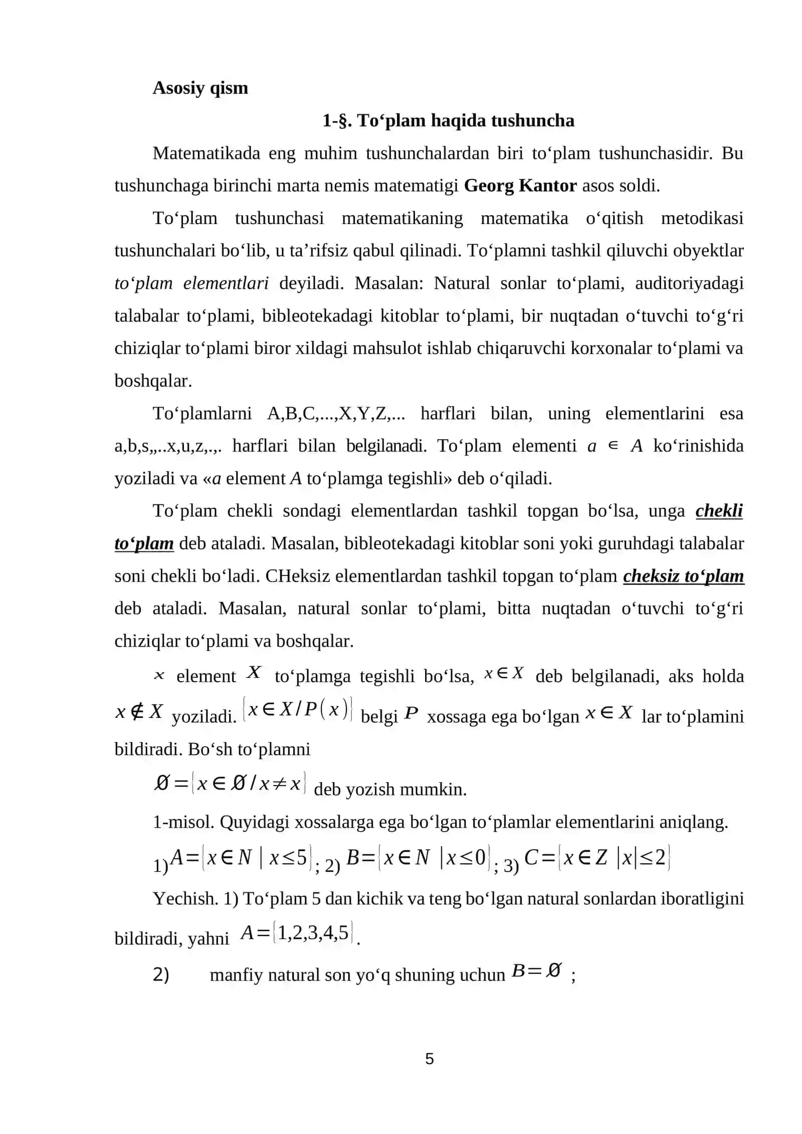 To'plamlar ustida amallar va xossasali 4