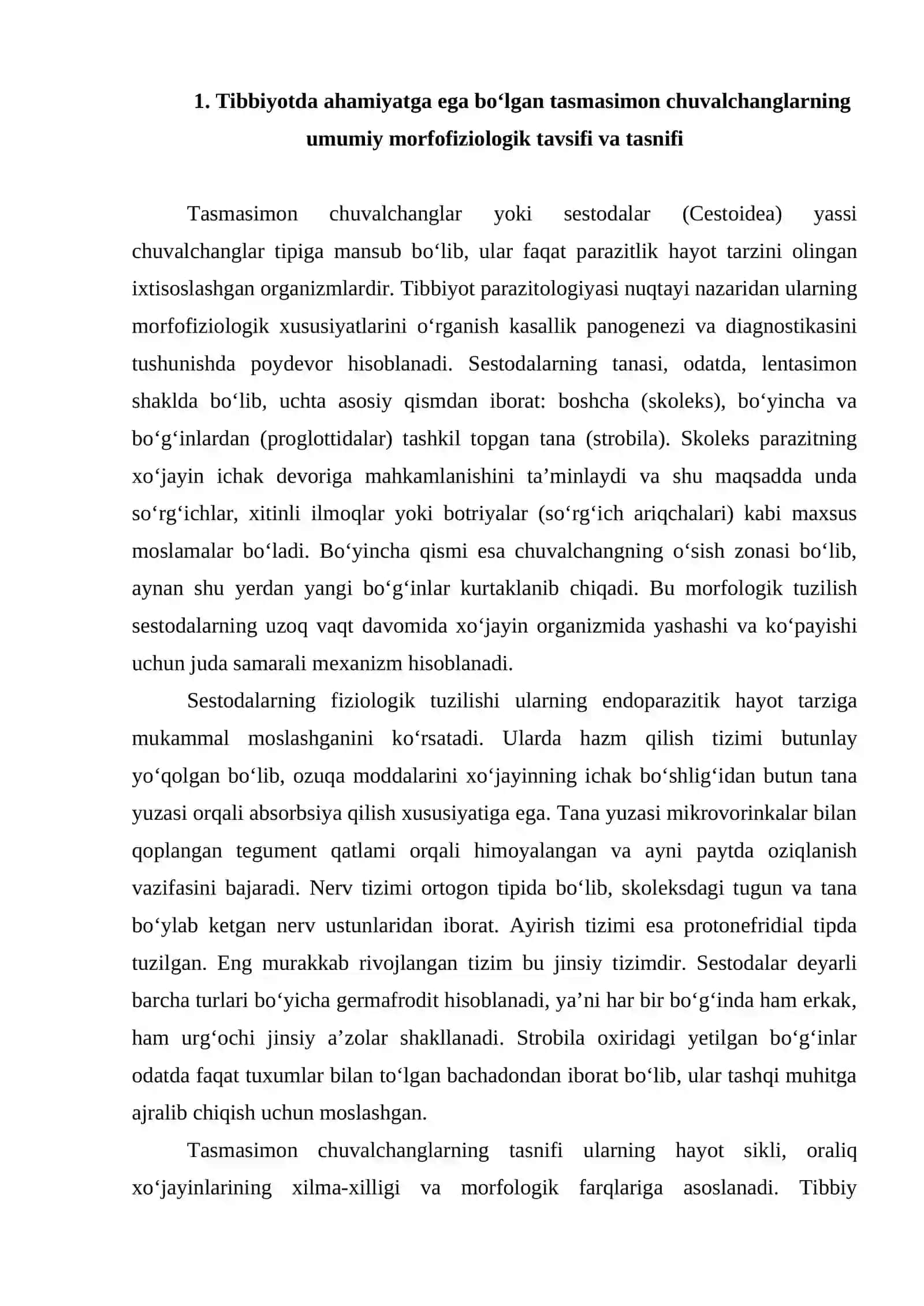 Tibbiy Biologiya va Mikrobiologiya Referat 4