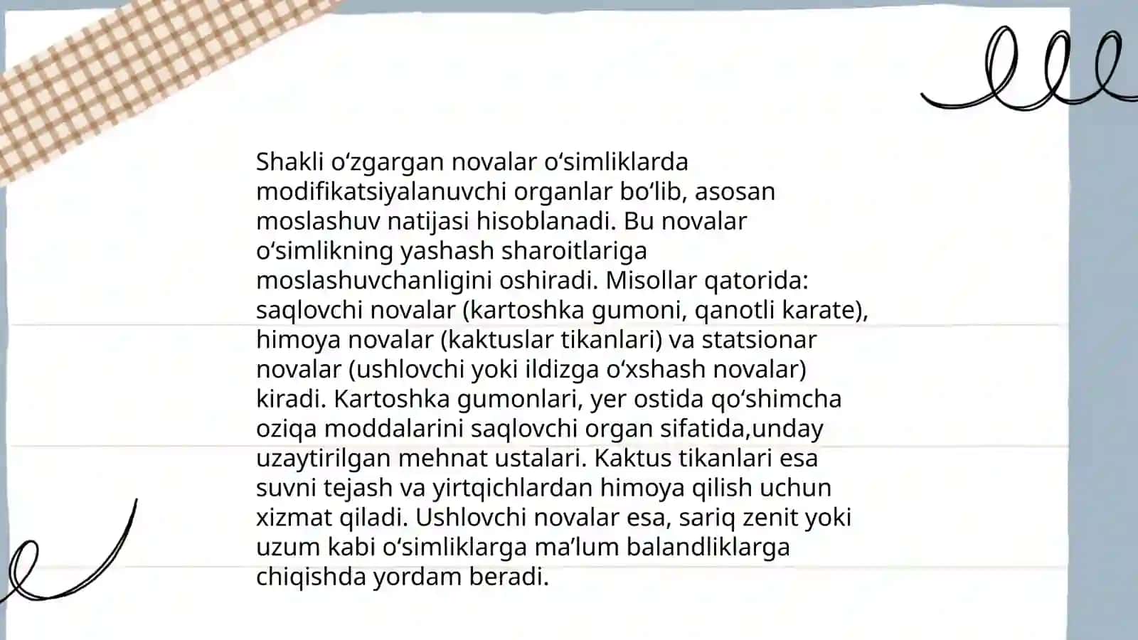 Shakli oʻzgargan ildiz,nova va kurtaklarning tuzilishi 4