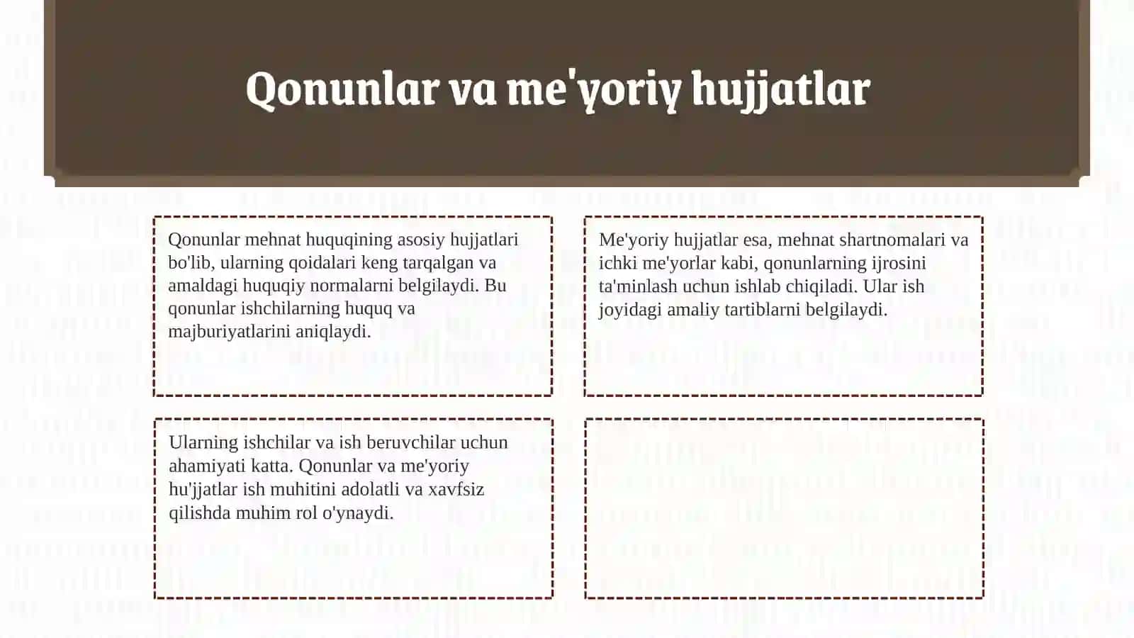 Mehnat huquqning manbalari, turlari va ahamyati 4