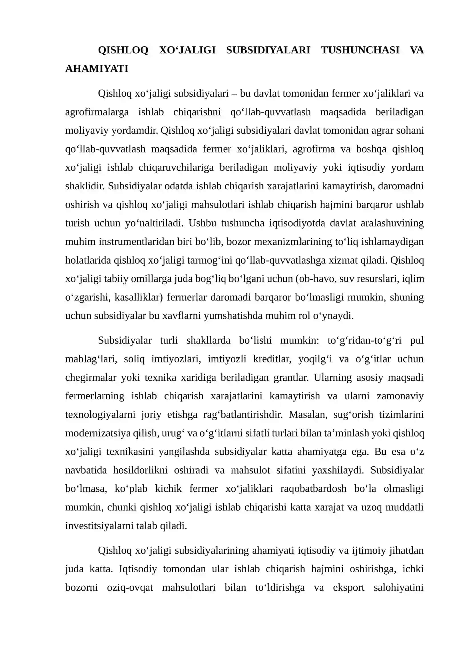 QISHLOQ XO‘JALIGI SUBSIDIYALARI 4