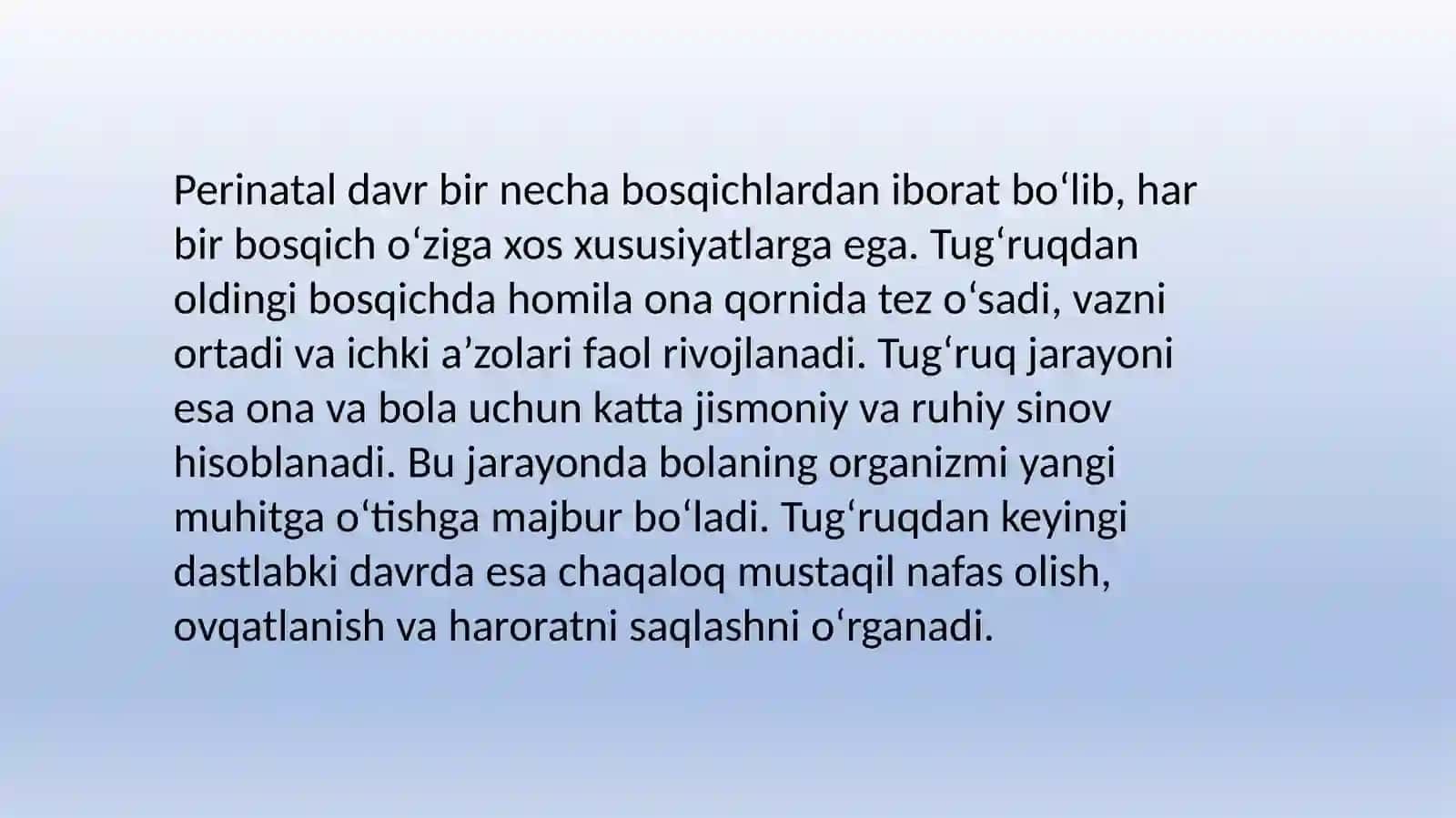 Perinatal davrning o‘ziga xos xususiyatlari 4