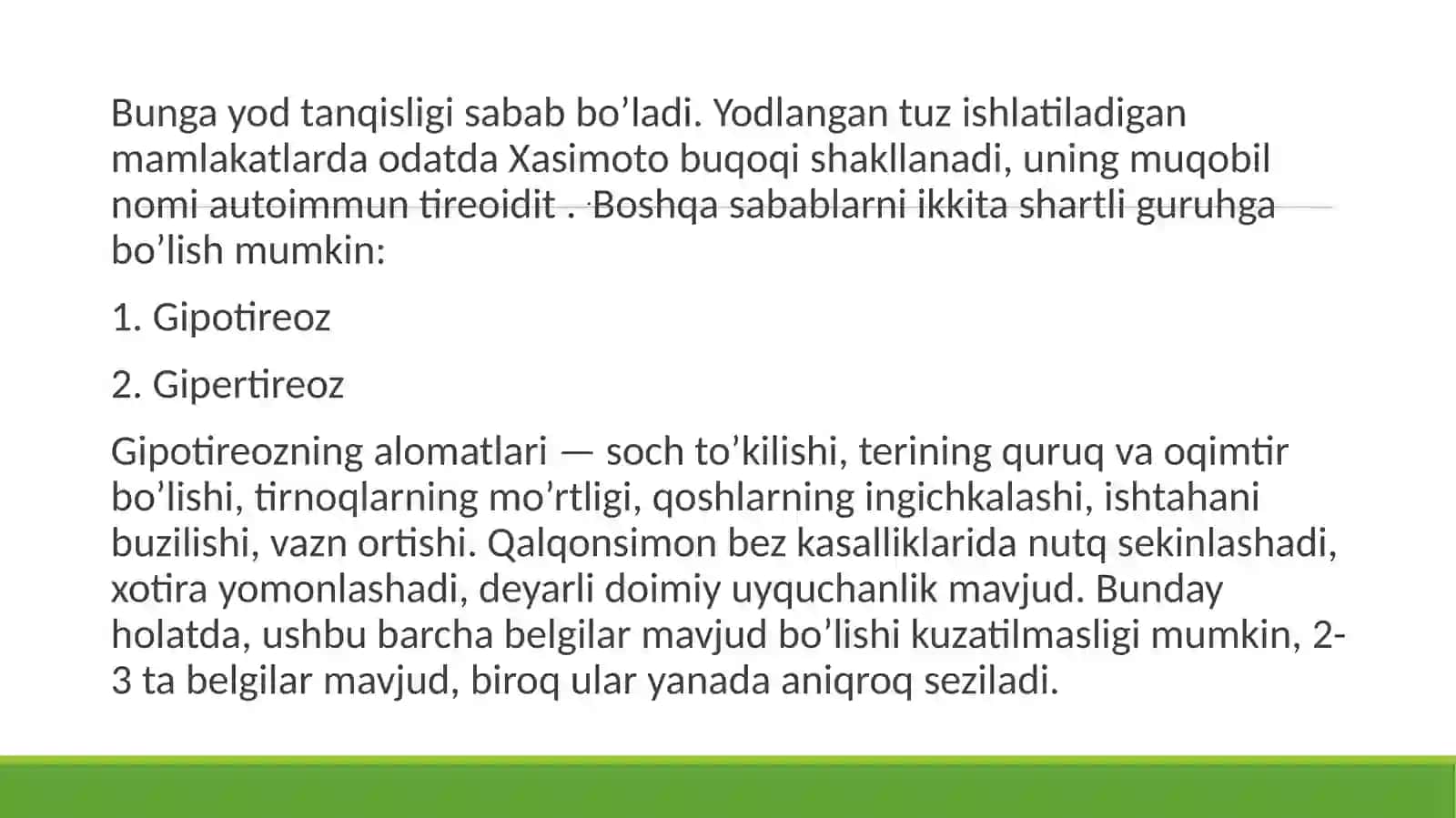 Gulistonda davlat universiteti biologiya yo’nalishi 10-21 guruh talabasi Eraliyev Axadjonning yosh fiziologiyasi va gigiyenasifanida tayyorlagan taqdimoti 4