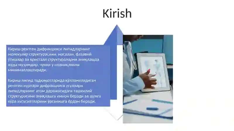 Lipidlarni tadqiqotida rentgenstruktura usulini qo'lanilishi 4