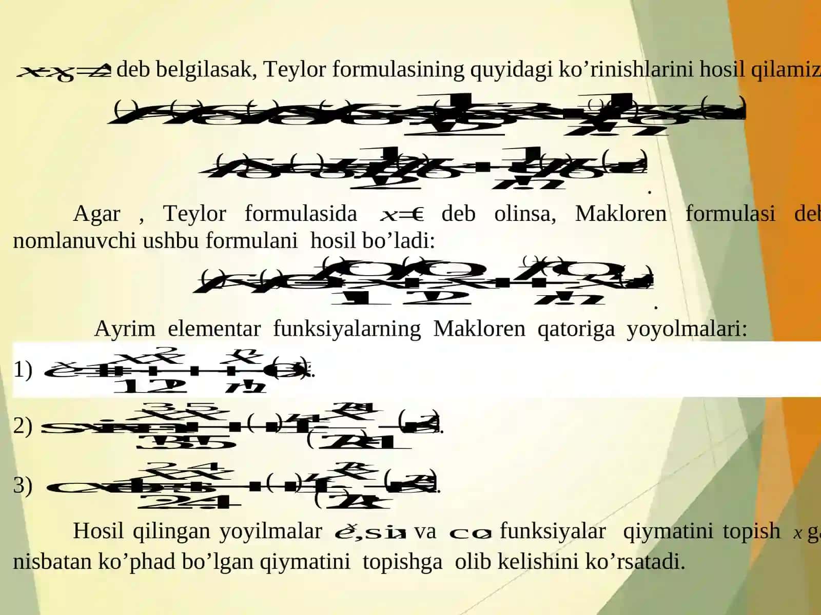 Differensiallanuvchi funksiyalar va ular uchun asosiy teoremalar 4