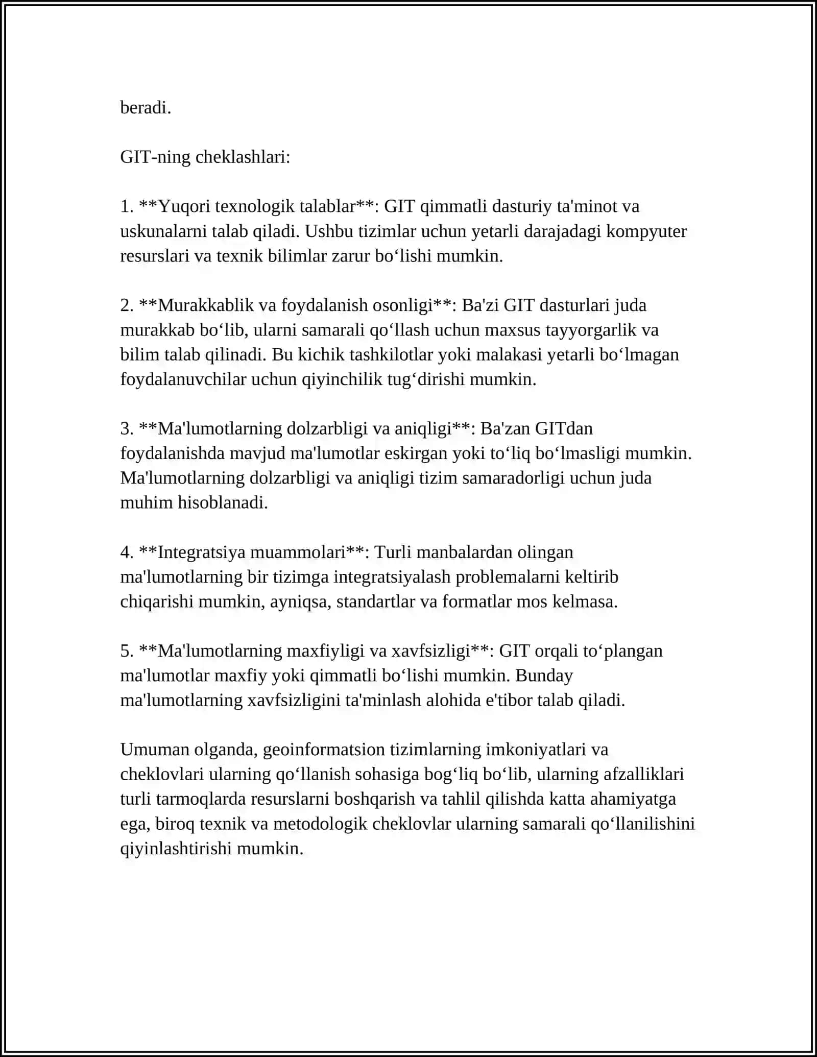 GEOAXBOROT TIZIMLARINI QULLASH MUAMMOLARI 4