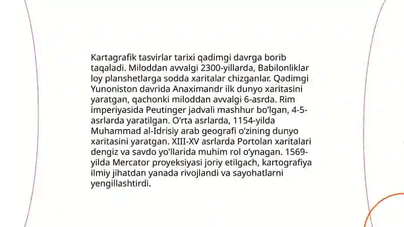 Tarixiy kartalarda hodisalarni kartagrafik tasvirlash usullarini o'rganish. 4