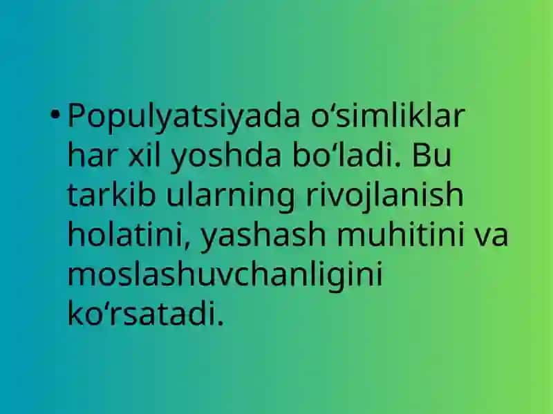 Senopopulyatsiyaning o‘simlik yoshiga ko‘ra tarkibi 4