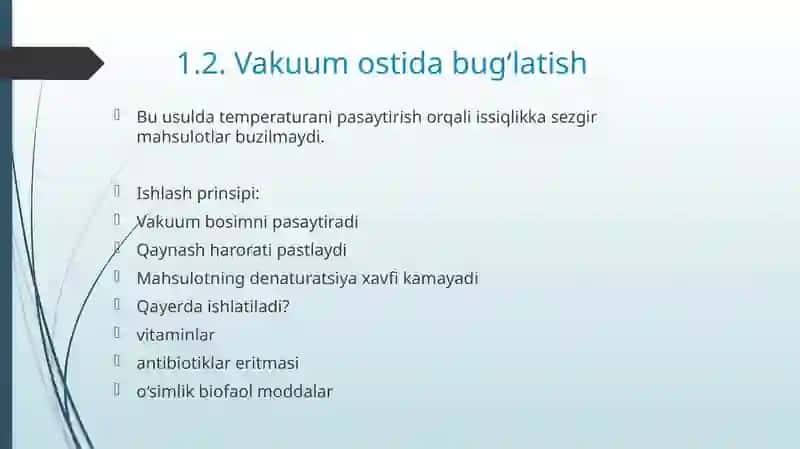 Mahsulotlarni konsentrlash. 4