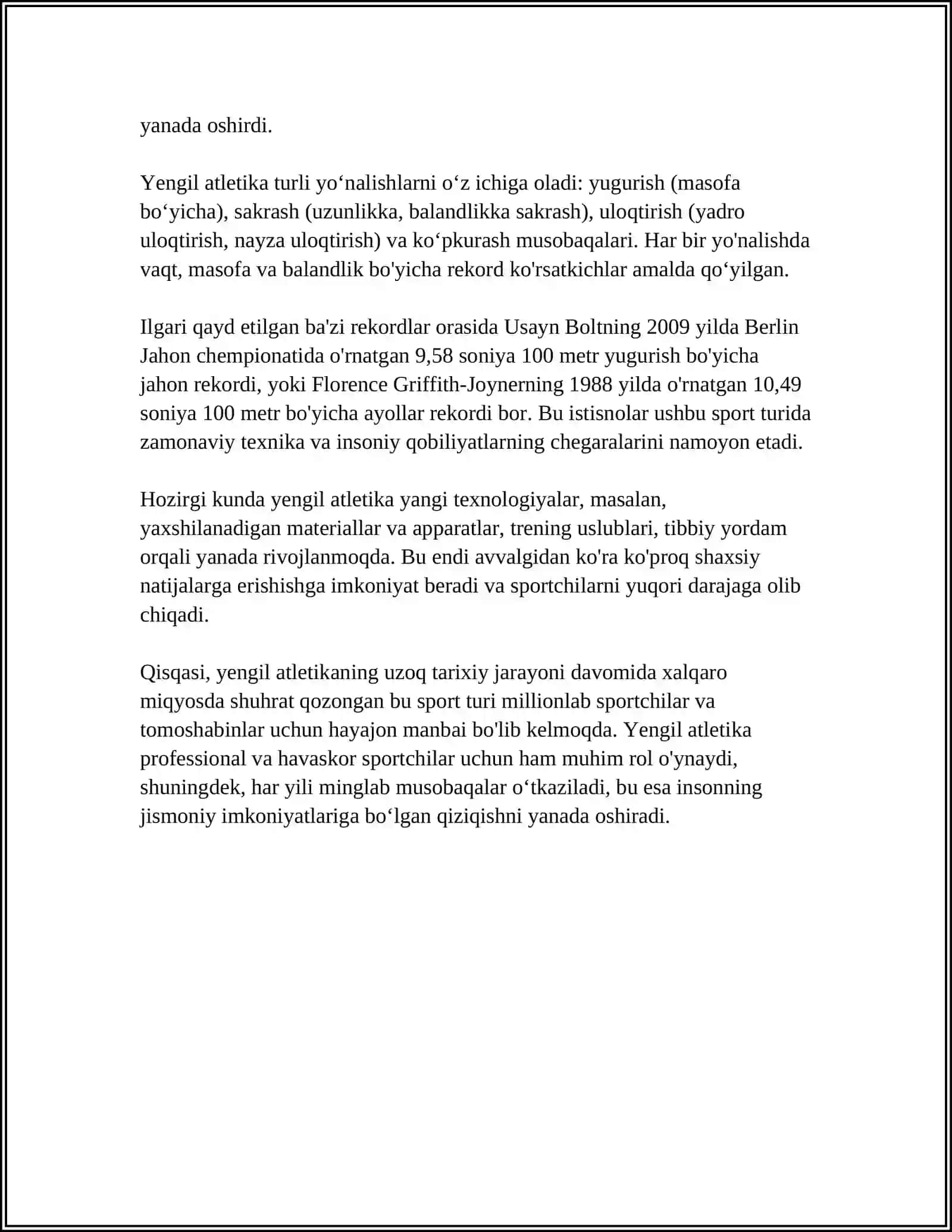 YENGIL ATLETIKA ULOQTIRISHLAR, UZUNLIKKA SAKRASH, UZOQ MASOFAGA YUGURISH 4