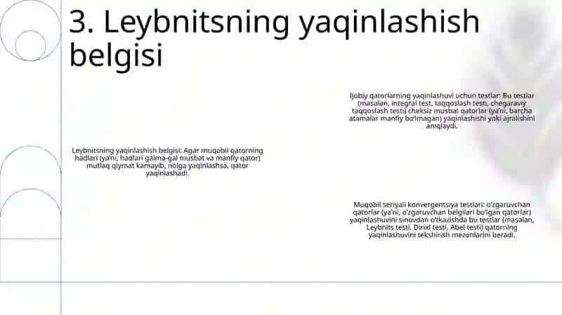 Musbat Hadli Qatorlar Va Ularning Yaqinlashish Alomatlari 4