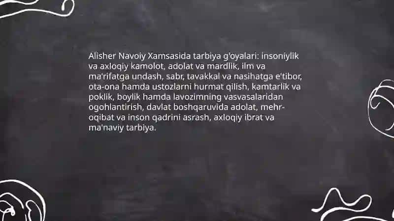 Xamsanavislik va tarbiya 4