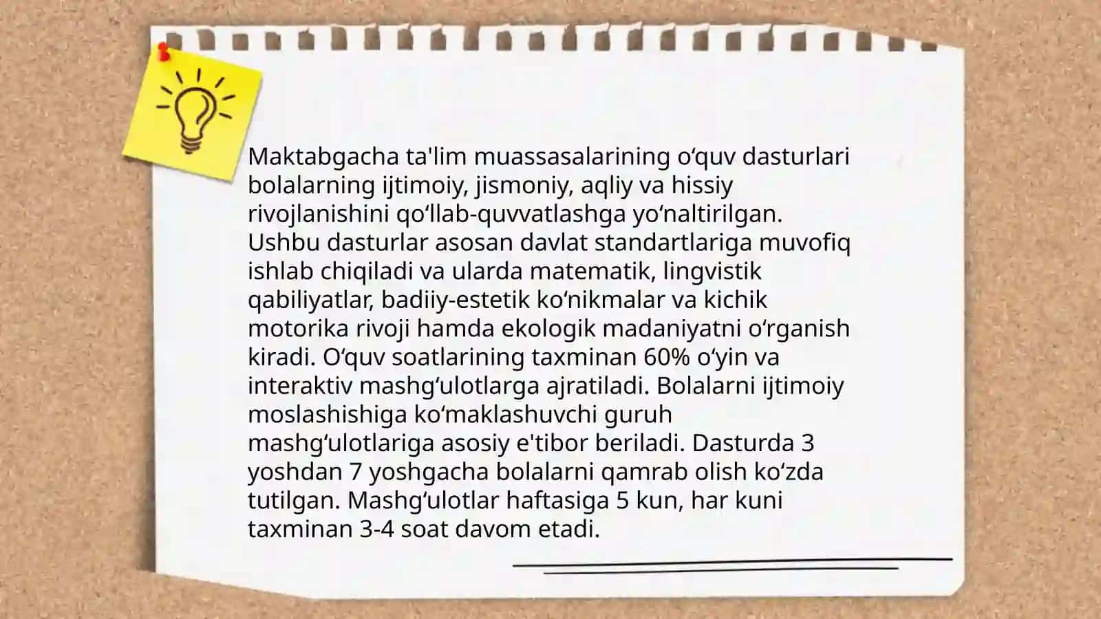 Maktabgacha ta'lim tashkilotida D.T.S talablarini o'rganish asosida ma'lumot tayyorlash 4
