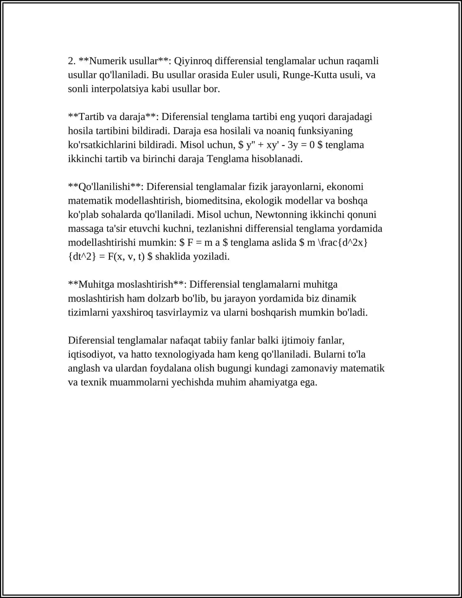 IQLIM VA OB-HAVONI MODELLASHTIRISHDA DIFFERENSIAL HISOB TATBIQLARI 4