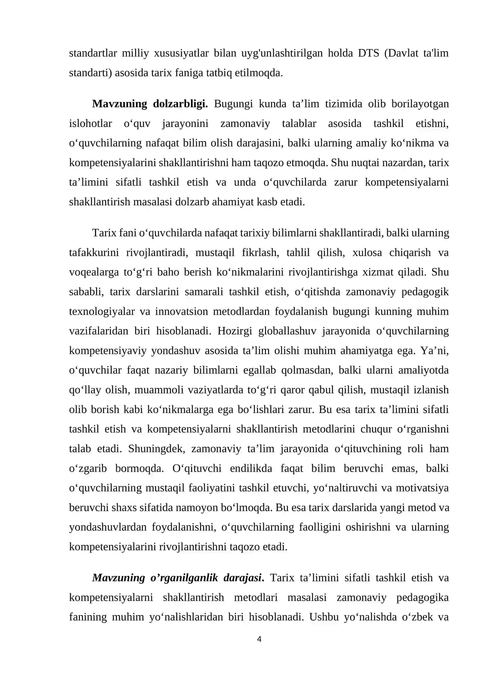 Tarix ta’limini sifatli tashkil etish va kompetensiyalarni shakllantirish metodlari 4