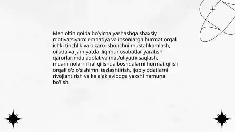 Oltin qoida 4