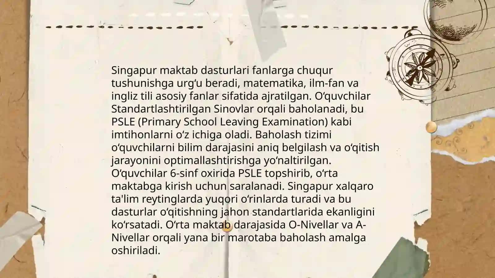 Singapur talim tizimi. Kanadada talim tarbiya jarayonlari. Shvetsiyada umumtalim tizimining oziga xos xususiyatlari. Jahonning rivojlangan mamlakatlarida tarbiyaviy jarayonlarning etnik xususiyatlari 4