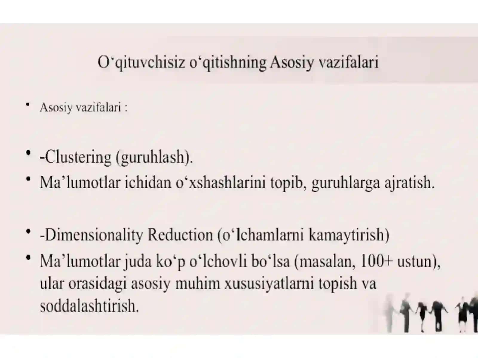O‘qituvchisiz o'qitish. Klasterlash muammosini K-MEANS algoritmi asosida yechish 4