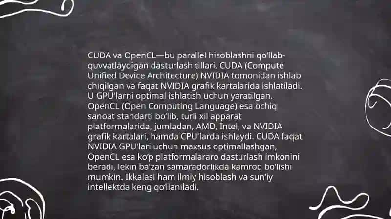 GPU va GPGPU arxitekturasi va o‘zaro ishlash prinsiplari 4