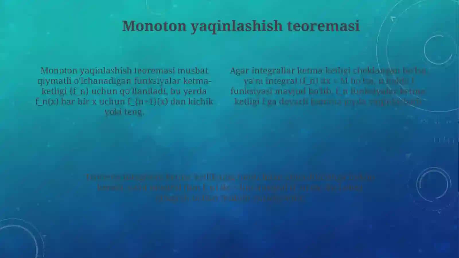 Lebeg integrali haqidagi teoremalar isbotlari 4