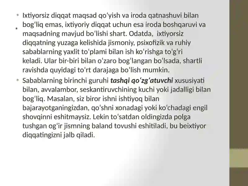 Diqqatningdiqqat haqidagi qarashlari 4