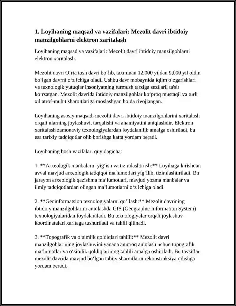 ŌRATA OSIYODAGI MEZOLIT DAVRI IBTIDOIY MANZILGOHLAR ELIKTIRON XARITALAR DASTURINI YARATISH 4