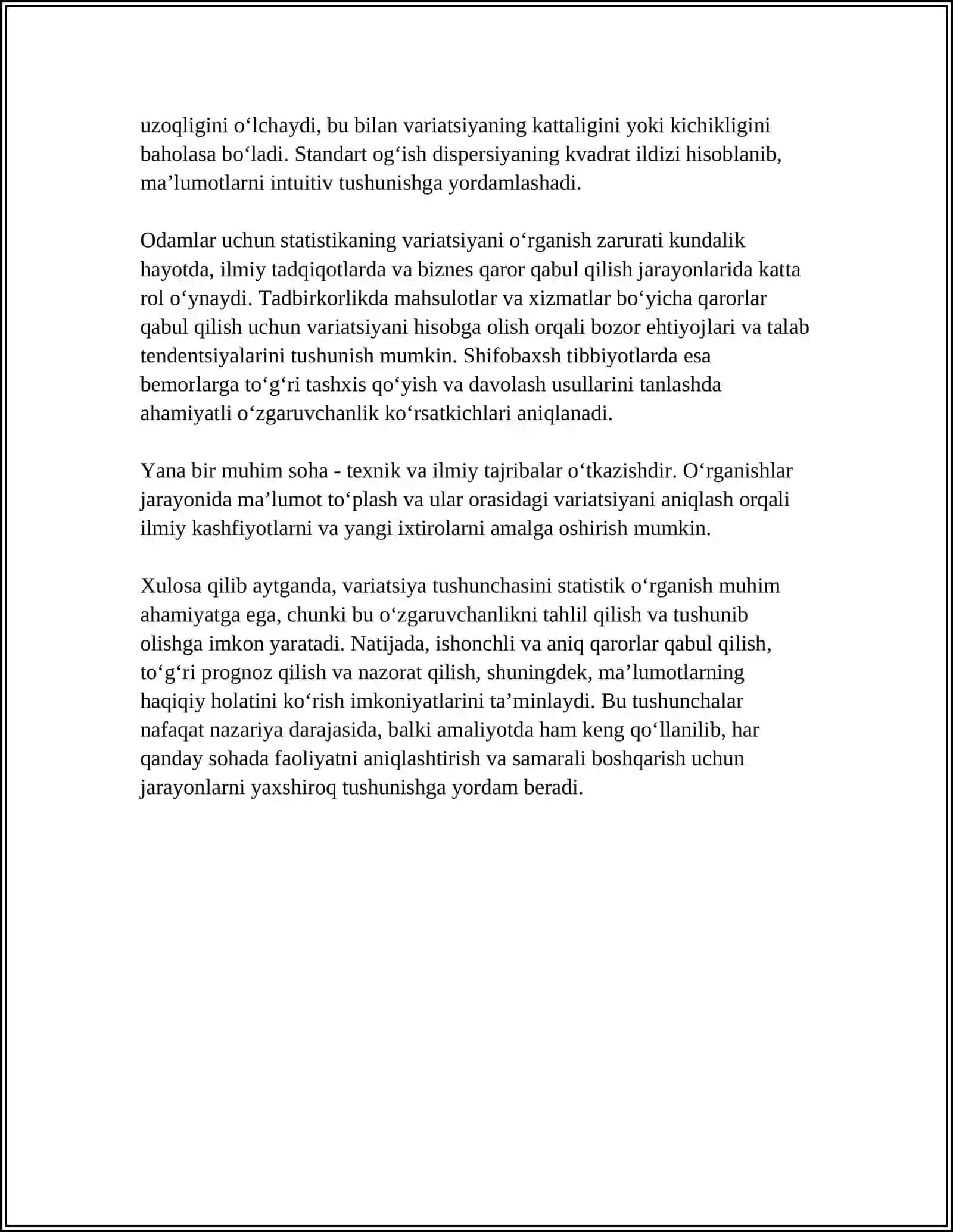 Variatsiyaning Statistik O'rganish Zarurligi 4