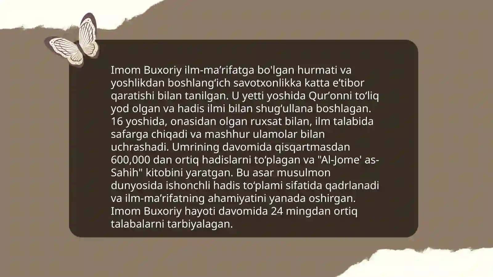 Imom Buxoriy ilm- ma’rifat haqidagi axloqiy qarashlari 4