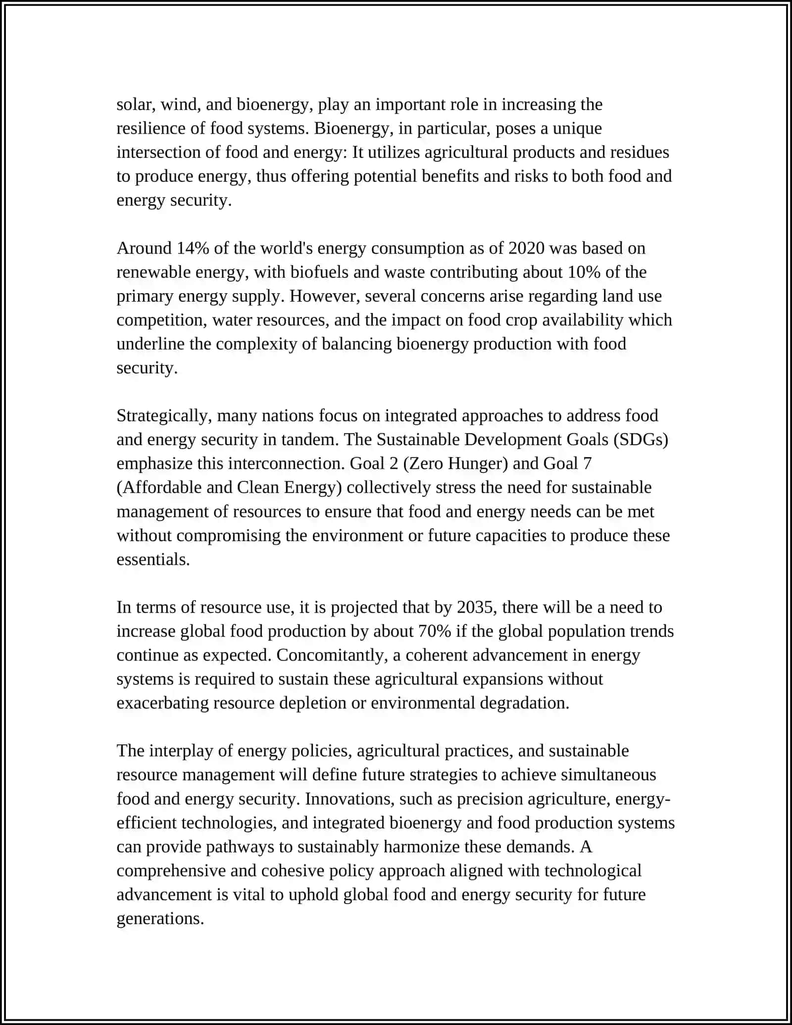 MUSTAQIL ISH Theme: FOOD SECURITY AND ENERGY SECURITY 4