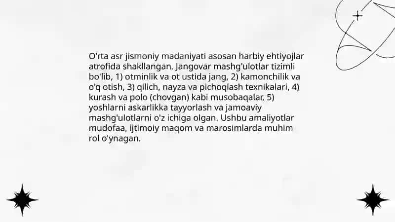 Jismoniy madaniyat tarixi 4