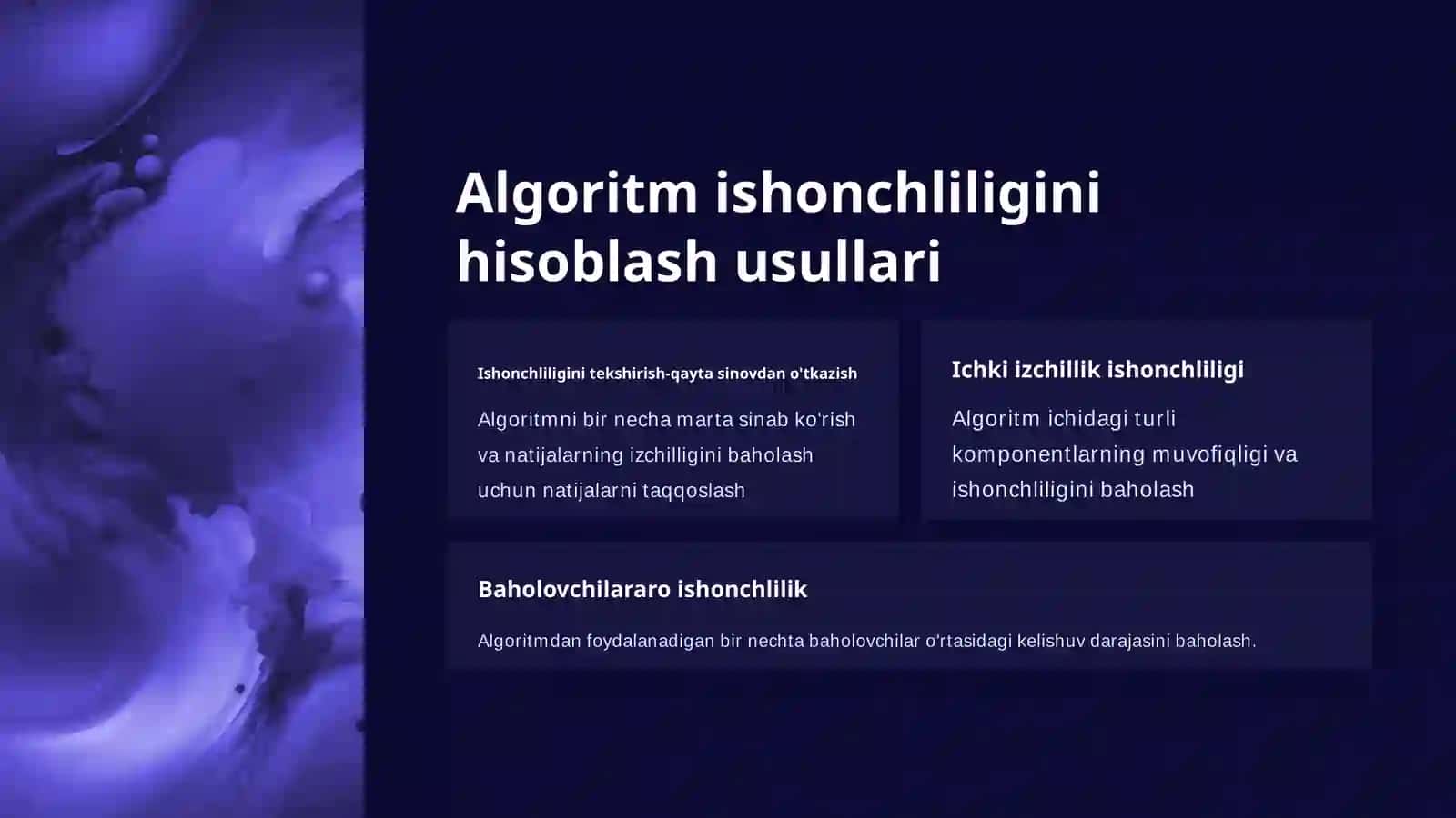 Algoritmning ishonchliligini hisoblash 4