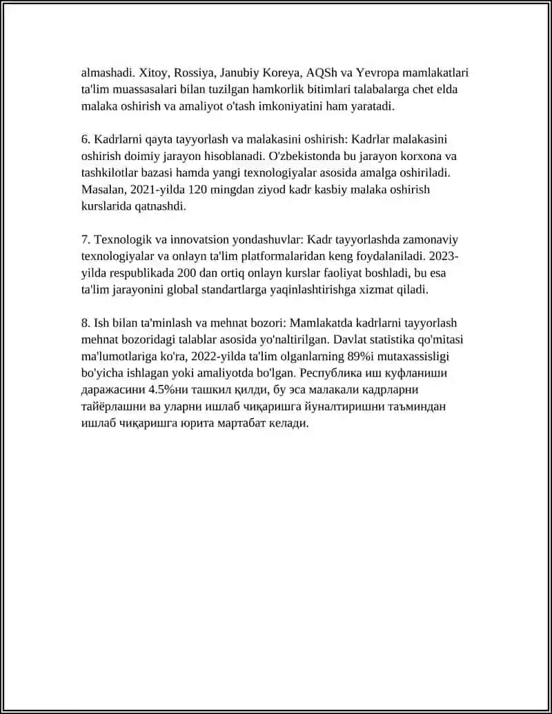 Kadrlarni tayyorlash va qayta tayyorlash 4