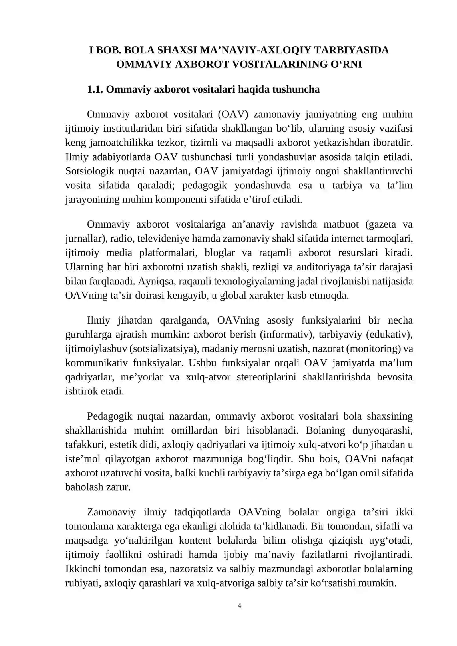 OMMAVIY AXBOROT VOSITALARINING BOLA MA’NAVIYATINI RIVOJLANTIRISHGA TASIRI 4