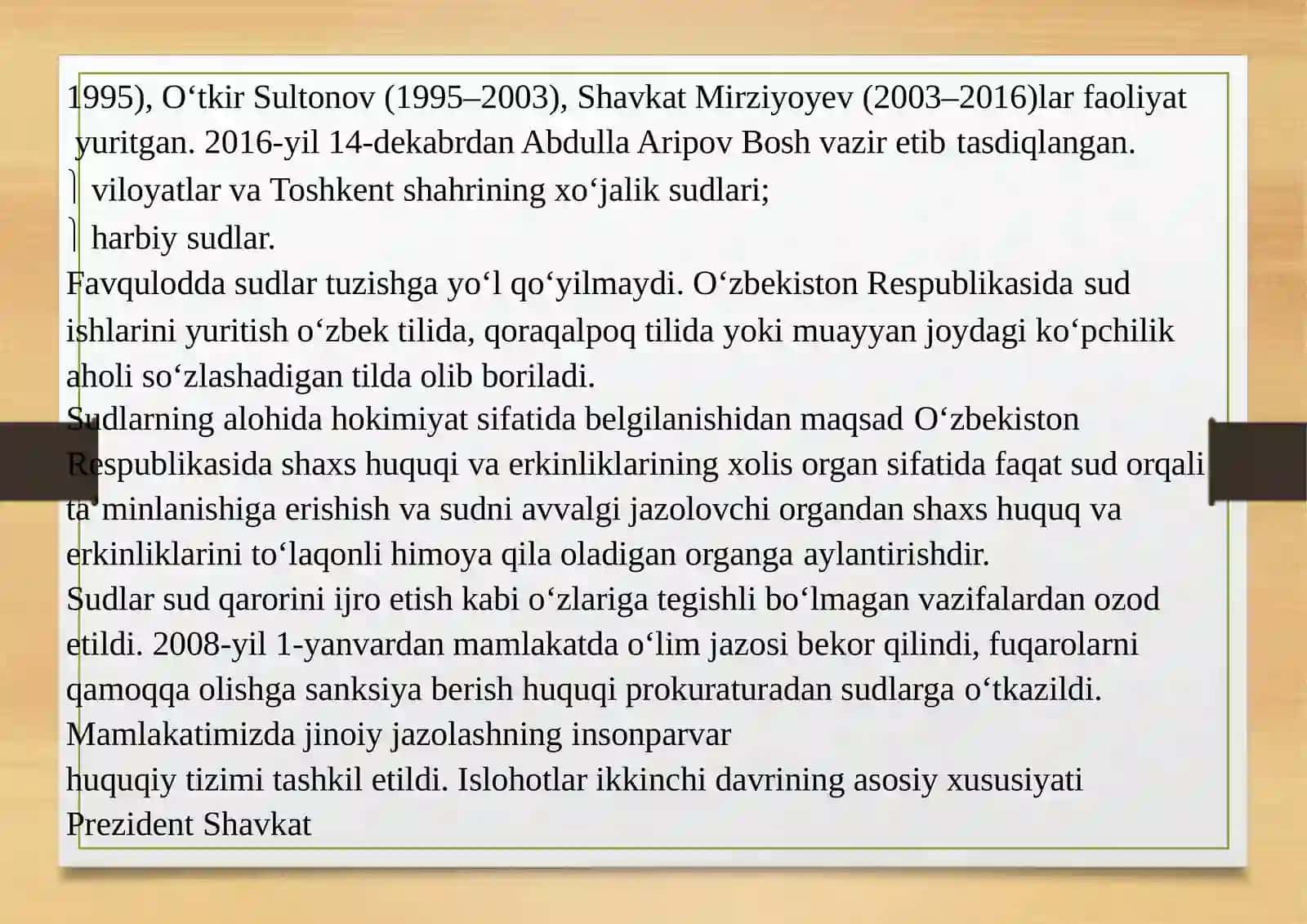 O‘zbekiston Respublikasi Milliy Davlat Chiliginingshakllanishi va Ro‘yobiyO‘zgarishlari 4