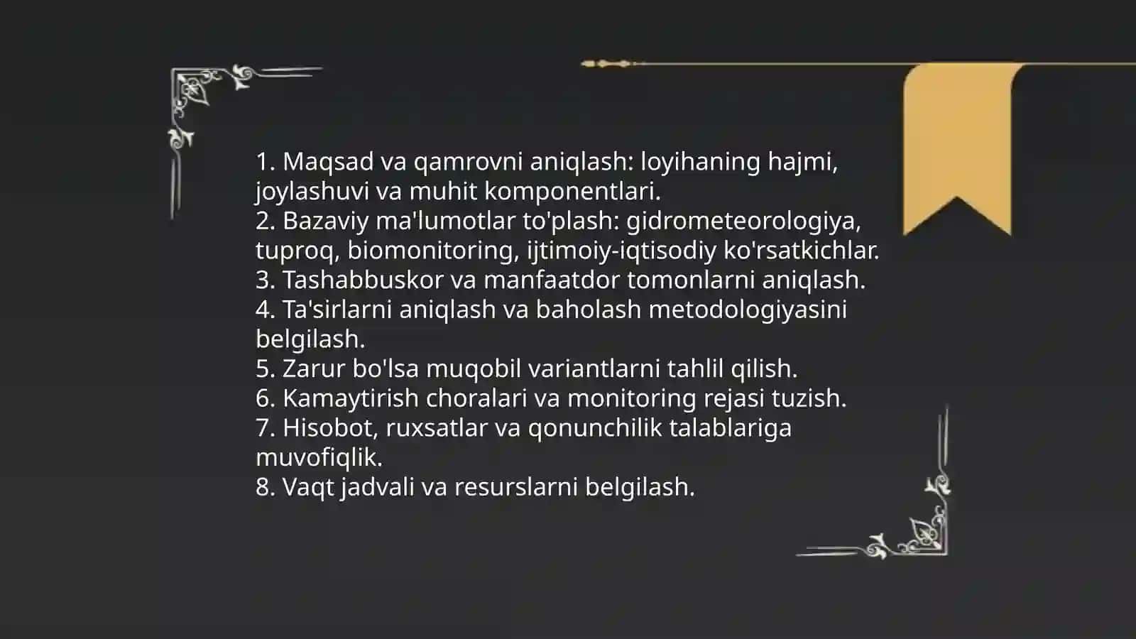 Ekologik loyihalarni ishlab chiqish 4