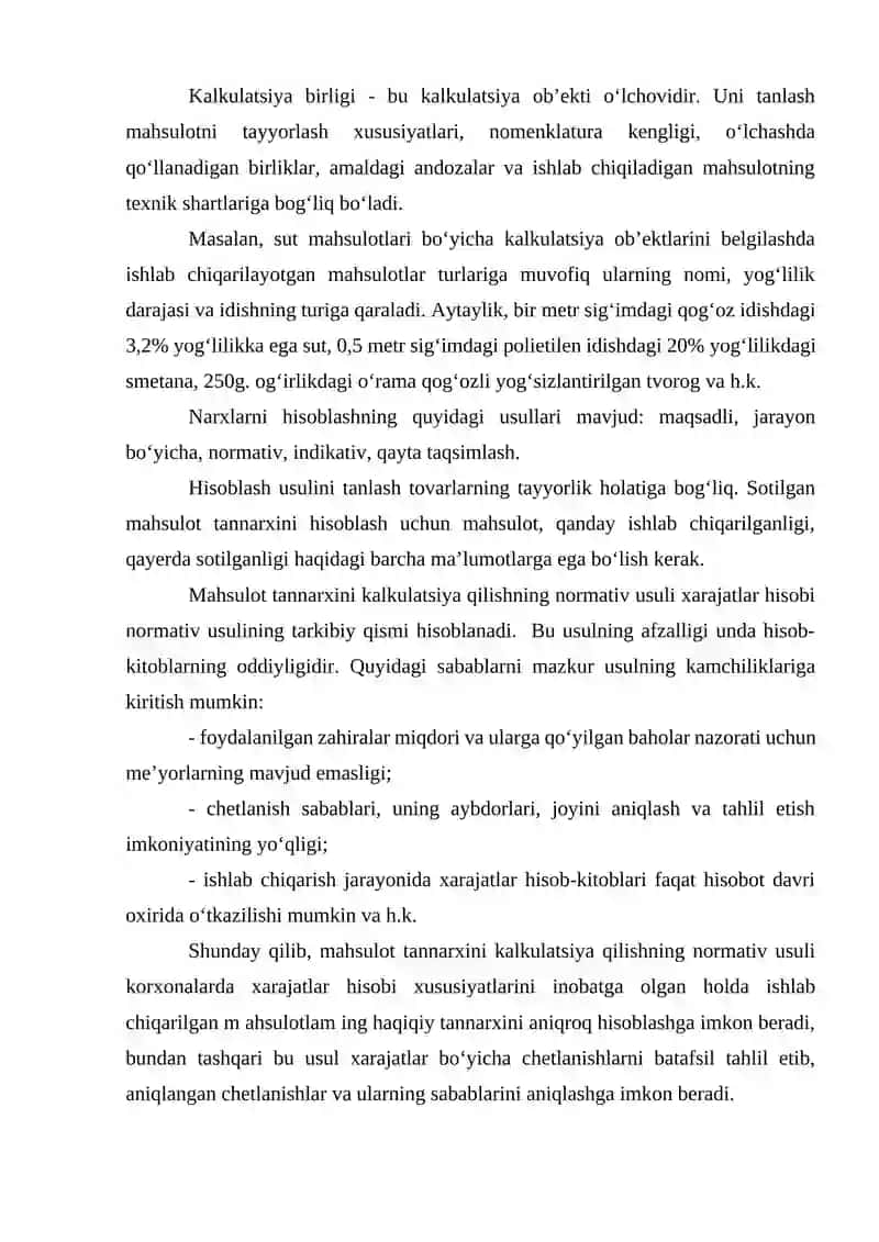 Maqsadli Tannarx Hisoblash Usuli 4