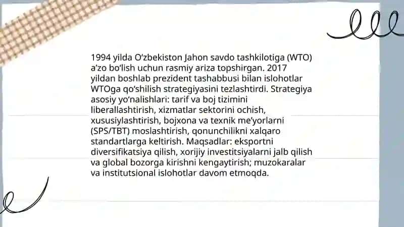 Oʻzbekistonning tashqi iqtisodiy siyosati va jahon hamjamiyatiga integrasiyasi 4
