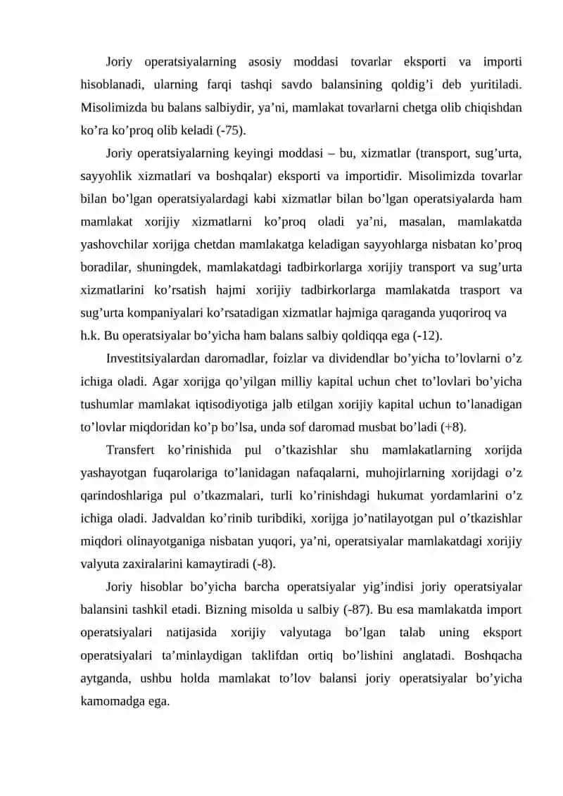 To’lov balansining mohiyati va tarkibi 4