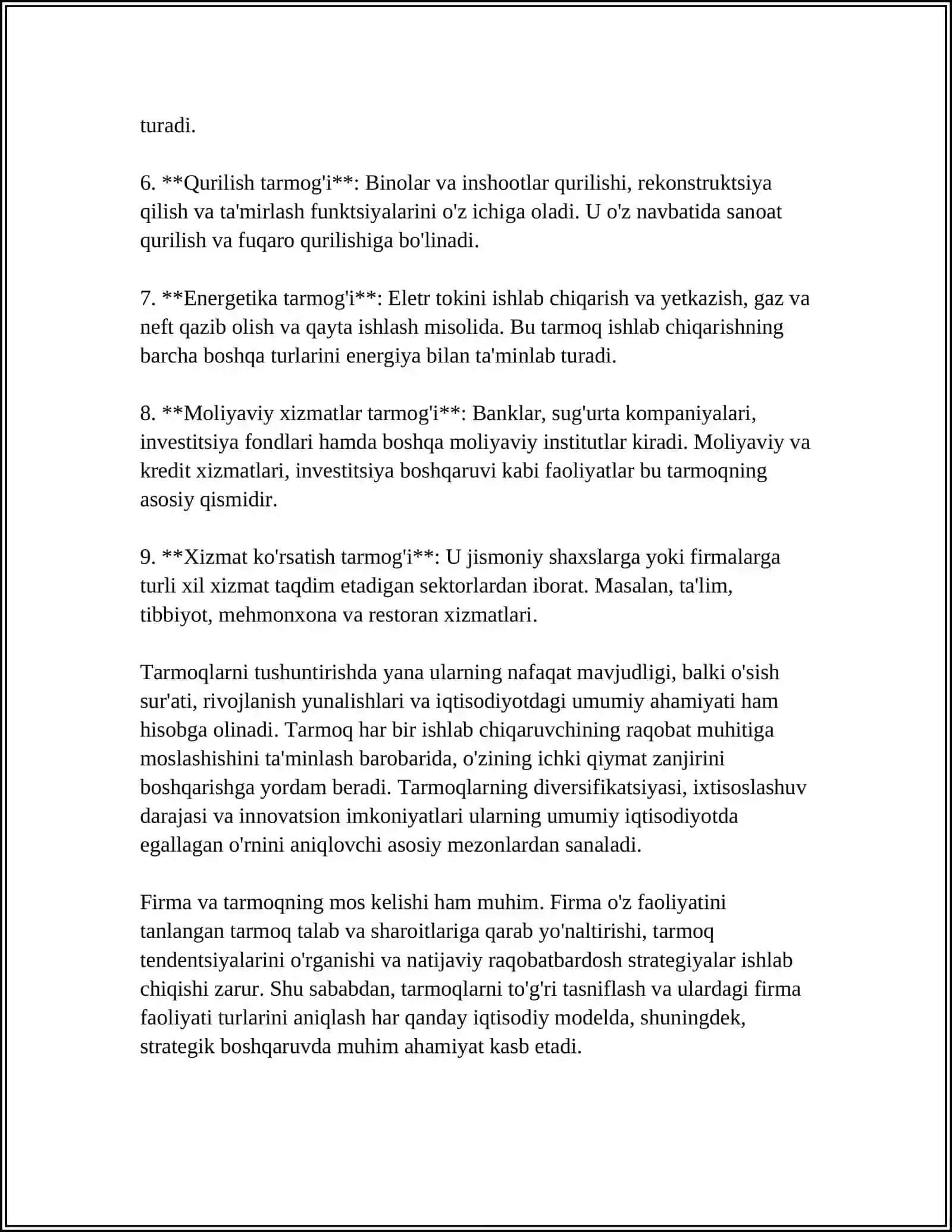 FIRMA ISHLAYOTGAN TARMOQNI TARIFLASH TURLARI VA UNING MAZMUNI 4