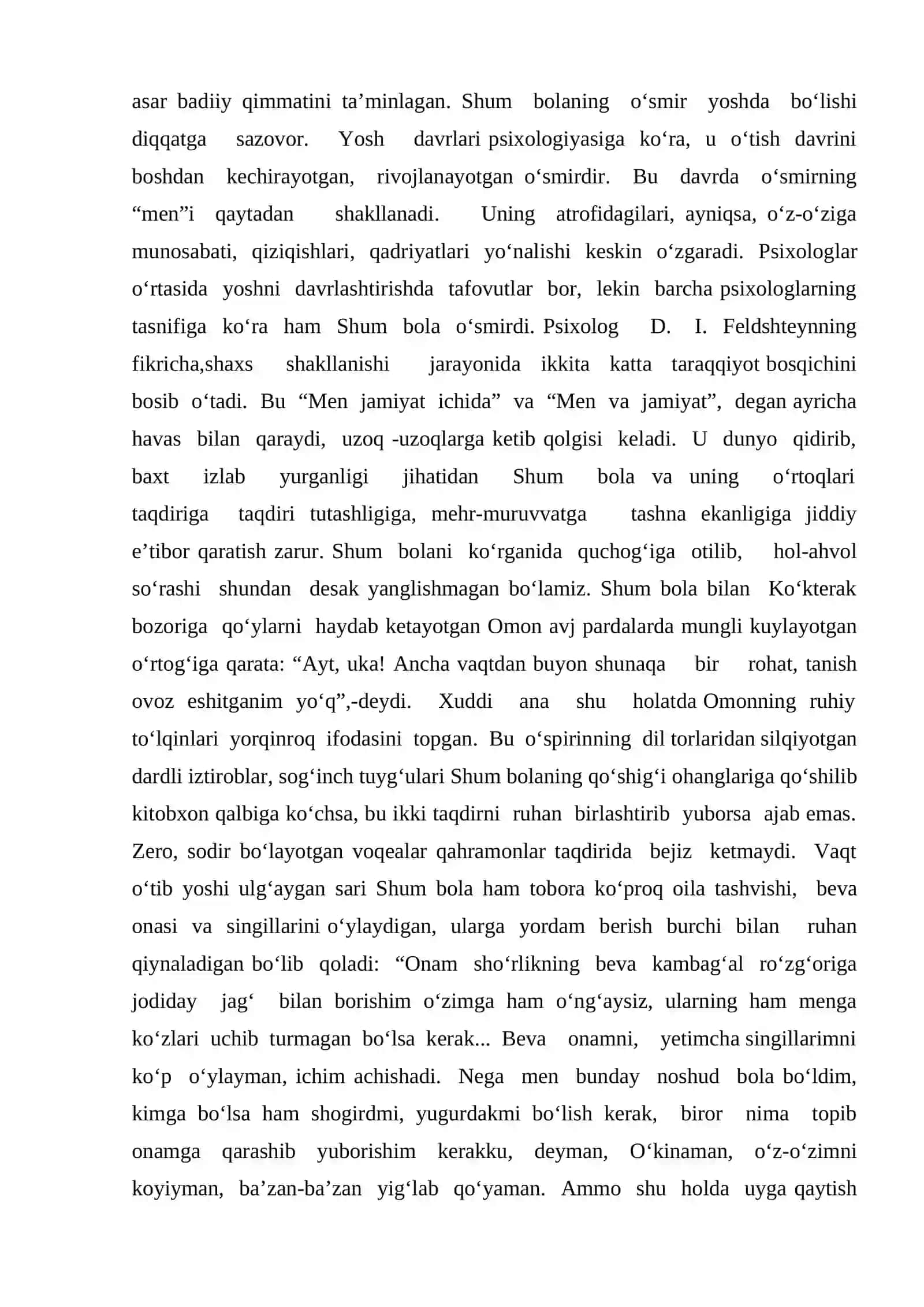 “Shum bola” yumoristik asar sifatida 4