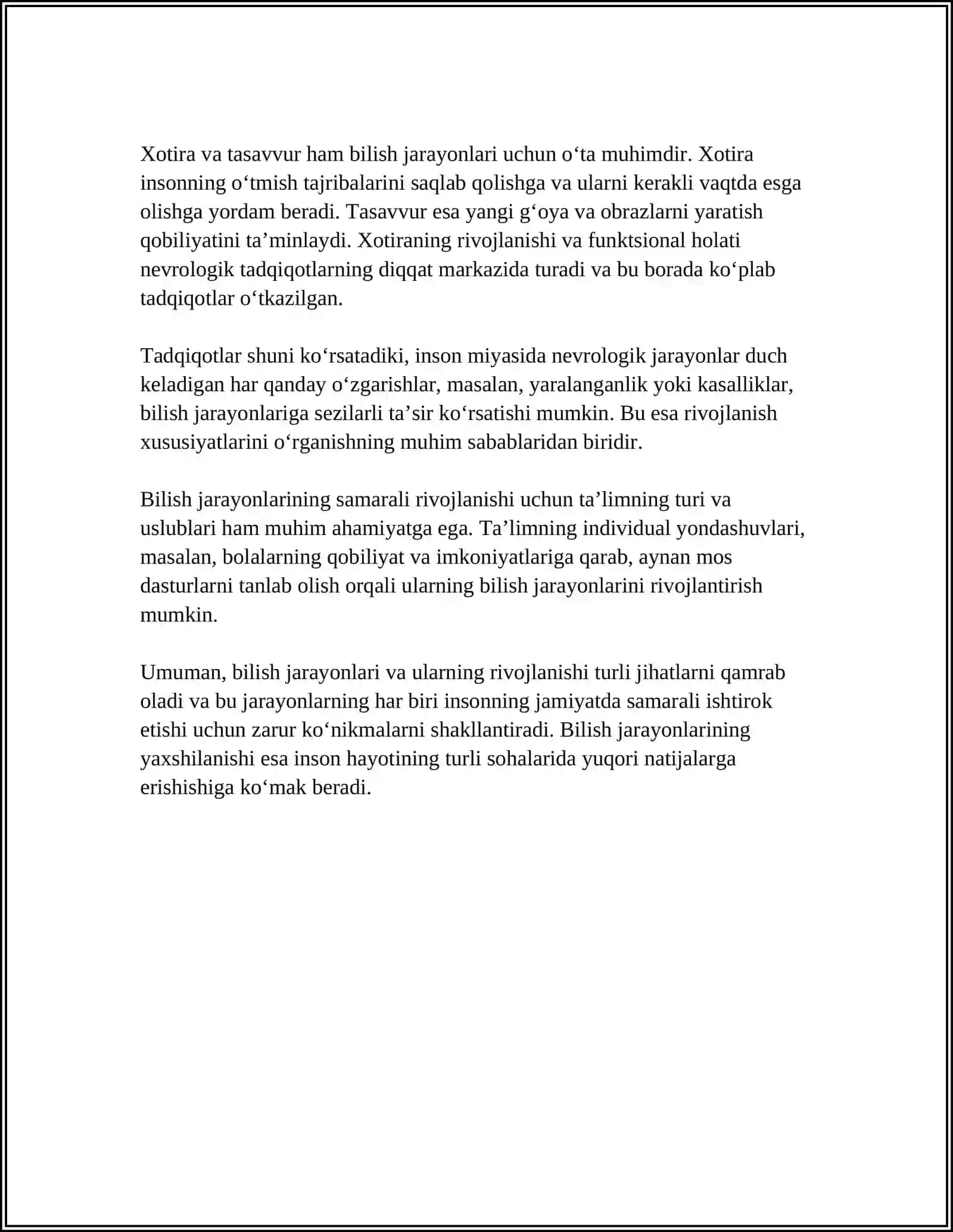 NUTQNING TEMP-RITM BUZILISHLARI BOʻLGAN BOLALARNING PSIXOLOGIK XUSUSIYATLARI ( BILISH JARAYONLARI, HISSIY-IRODAVIY SOXASI, SHAXSLARARO MUNOSABATI, FAOLIYATI) ULARNI TEKSHIRISH VA KORREKSIYALASH 4