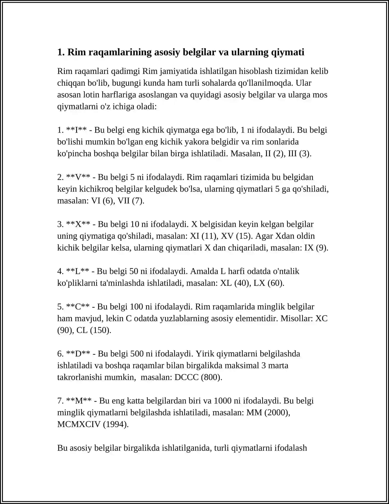 RIM RAQAMLARI 4