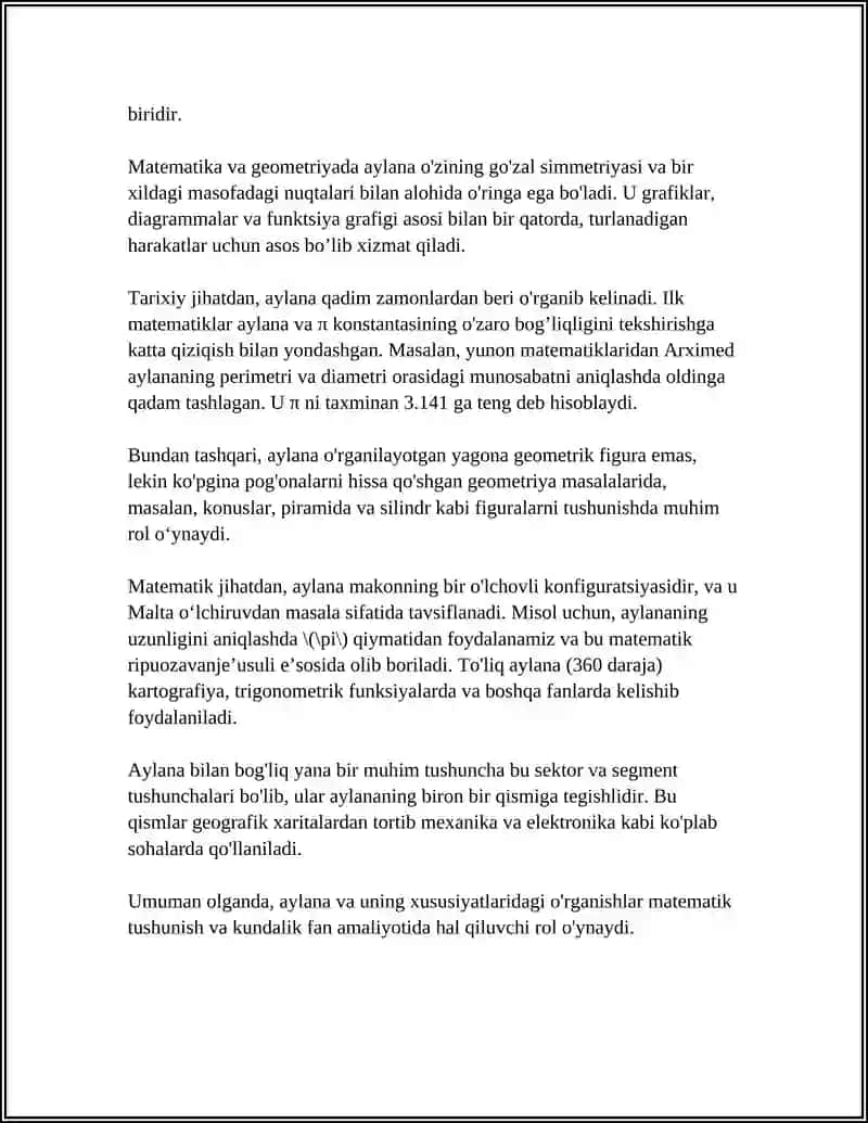Aylana, Doira Mavzusini O'qitish Metodikasi 4