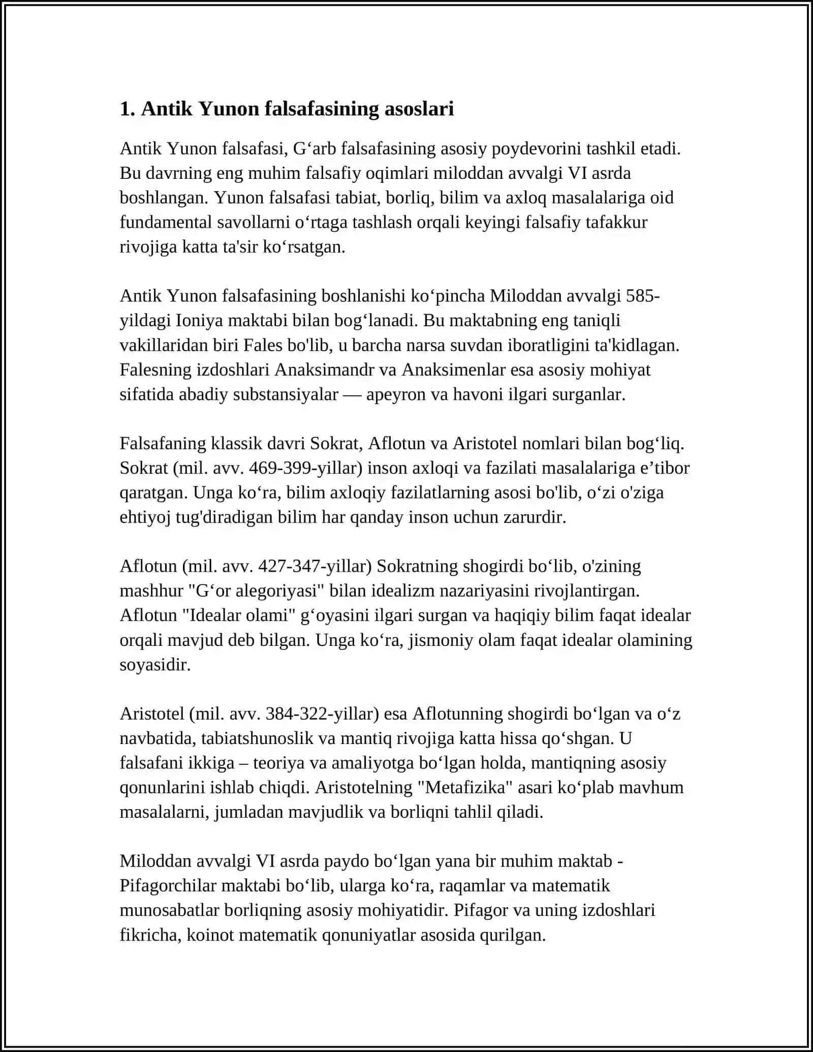 O'RTA ASR SHARQ FALSAFASI VA UYG'ONISH DAVRI XUSUSIYATLARI 4