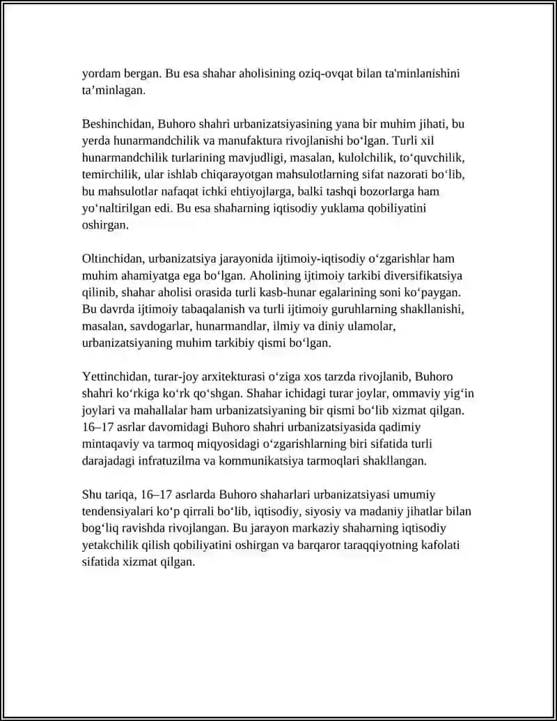 16-17 asrlarda Buhoro shaharlari urbanizatsiyasi 4